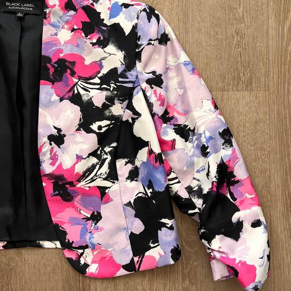 Black Label by Evan Picone NWOT Floral Pink/Purple Cropped Blazer - Picture 5 of 12